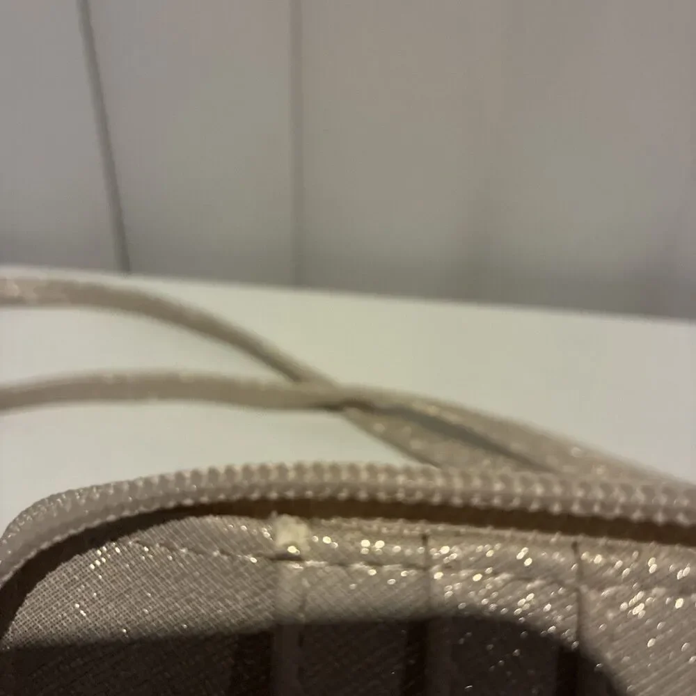 Kelly & Katie Glitter Crossbody Wallet-Champagne Gold-